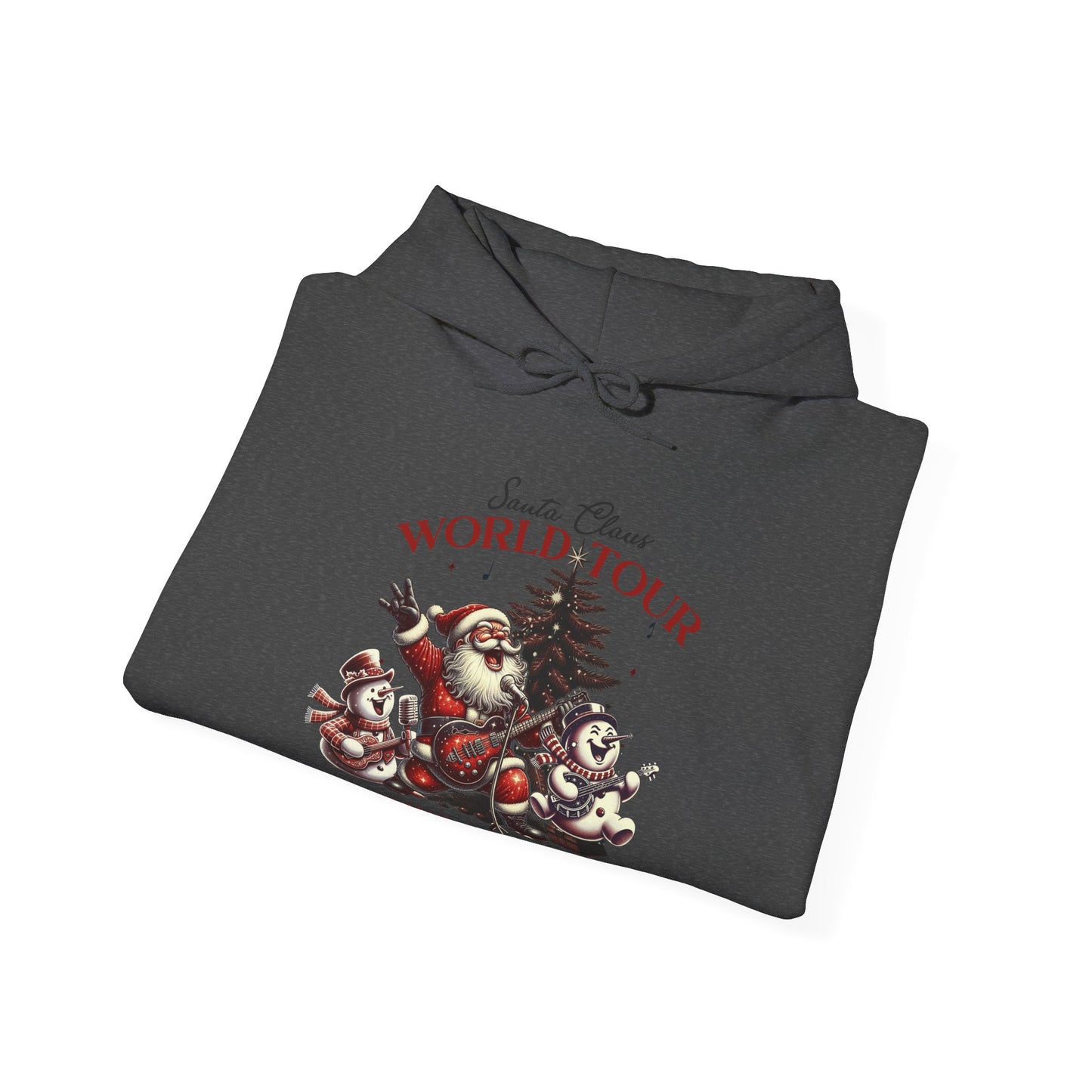 Santa Rocking Around the Christmas Tree Unisex Heavy Blend™ Hooded Sweatshirt - sizes S -3X