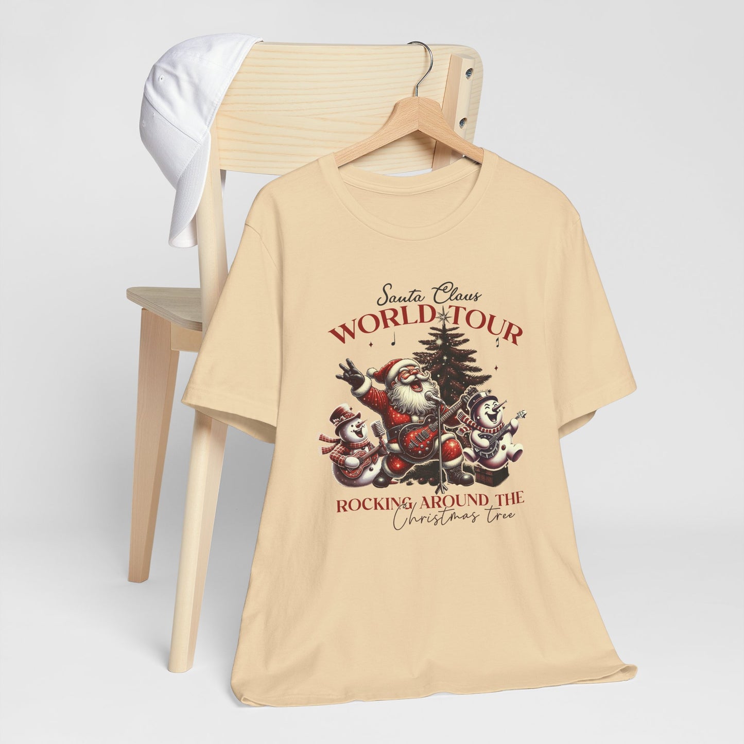 Santa Rocking Around the Christmas Tree Unisex Jersey Short Sleeve T-shirt - sizes S - 3X