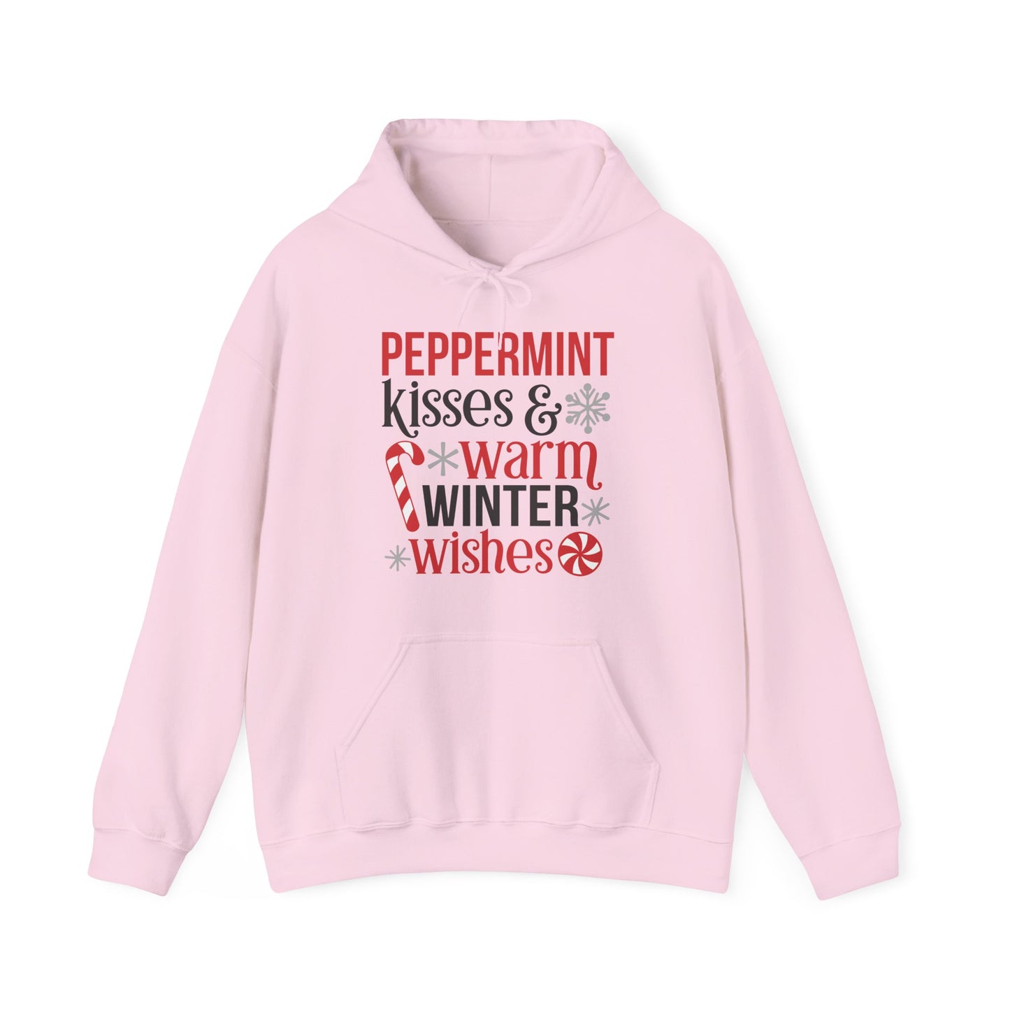 Peppermint Kisses and Warm Winter Wishes Unisex Heavy Blend™ Hooded Sweatshirt - sizes S - 3X
