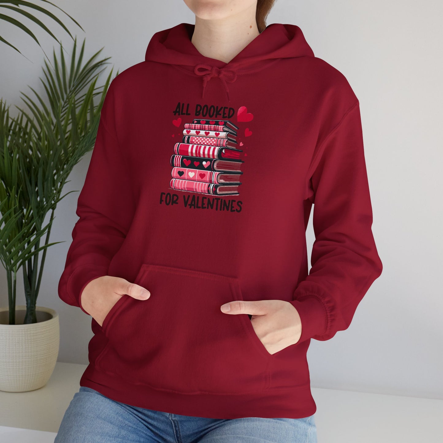 Valentine's Day All Booked Unisex Hooded Sweatshirt - sizes s - 5X