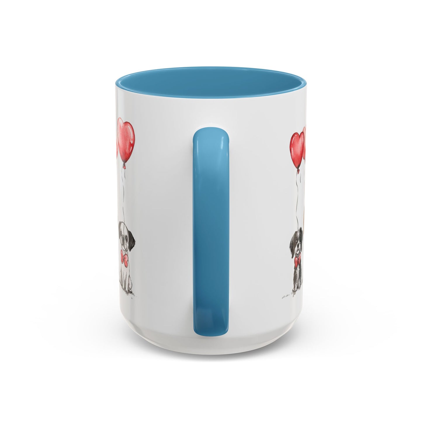 Coffee Mug - Puppy Love Valentine's Day, Cute Dogs and Heart Balloons, 11oz and 15oz, Ceramic