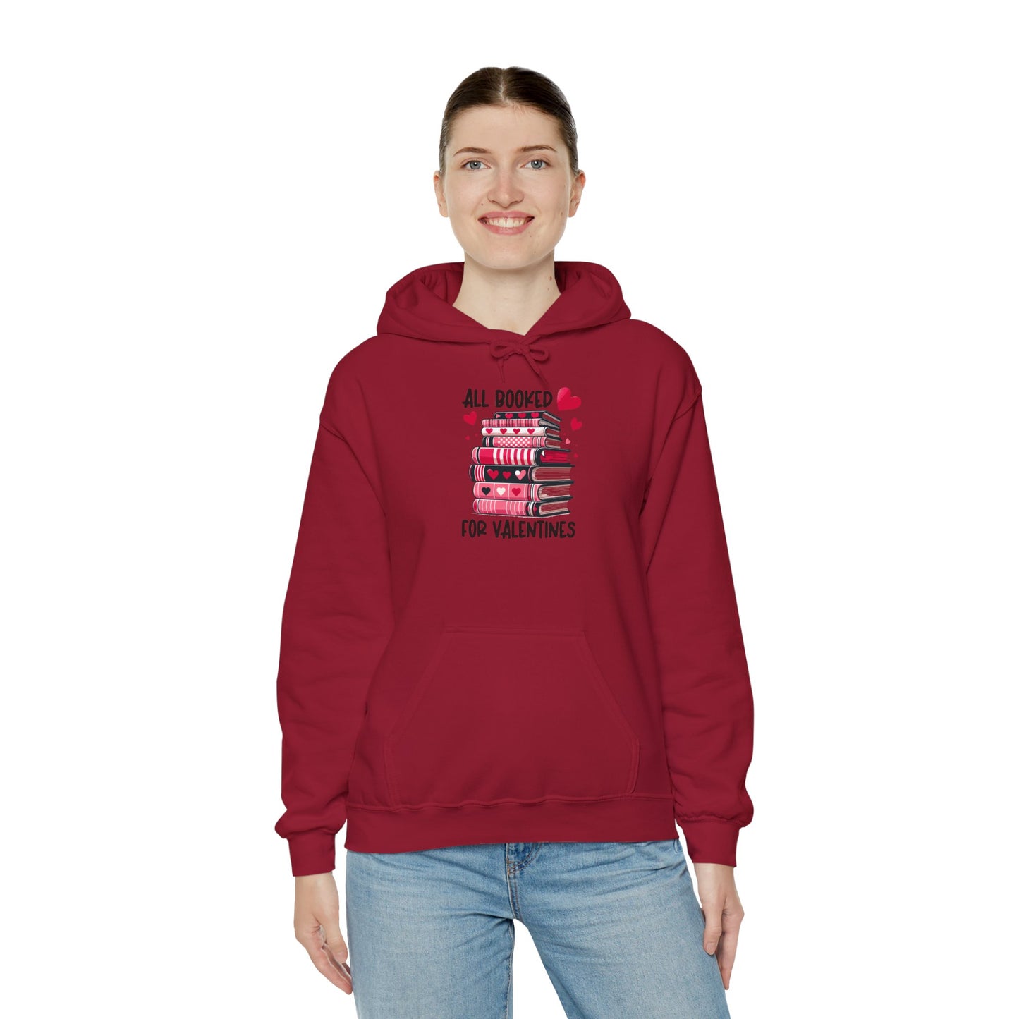 Valentine's Day All Booked Unisex Hooded Sweatshirt - sizes s - 5X