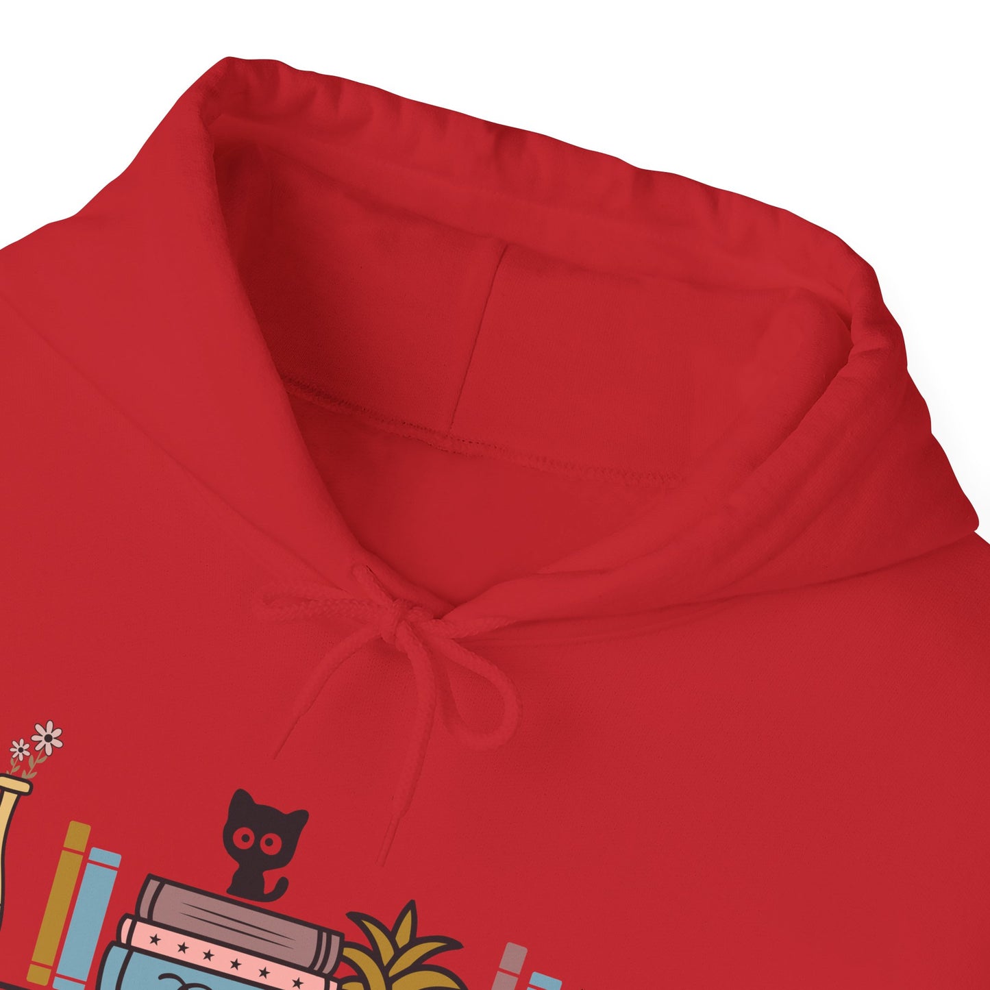 Unisex Heavy Blend™ Hooded Sweatshirt - cut cat sitting on shelf with books - S - 5X