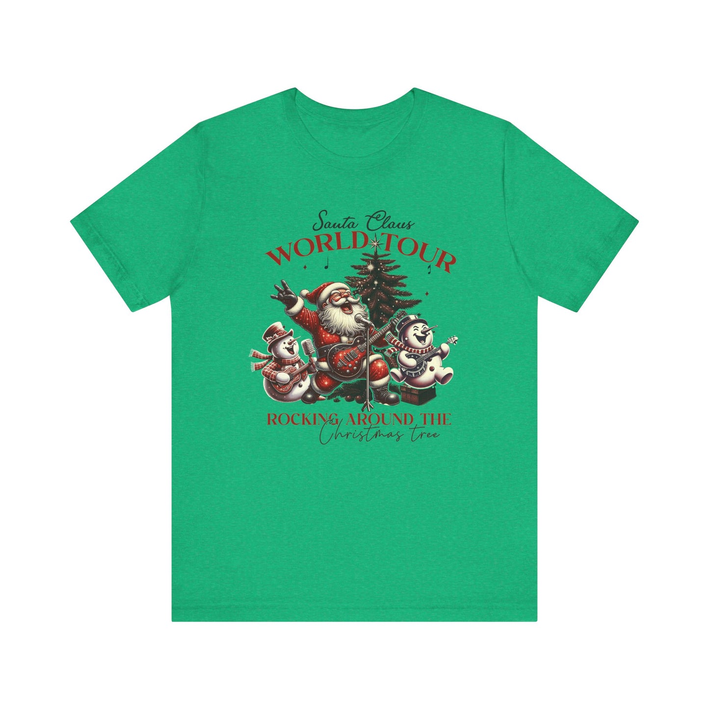Santa Rocking Around the Christmas Tree Unisex Jersey Short Sleeve T-shirt - sizes S - 3X