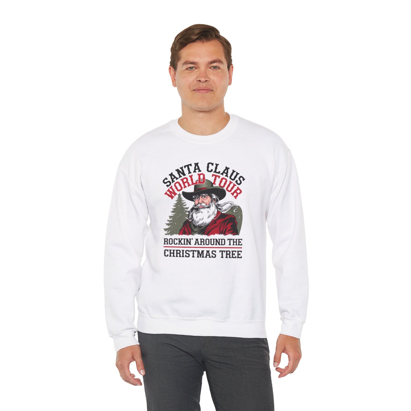 Santa Claus World Tour Unisex Heavy Blend™ Crewneck Sweatshirt - sizes S - 3X - Rocking around the Christmas Tree