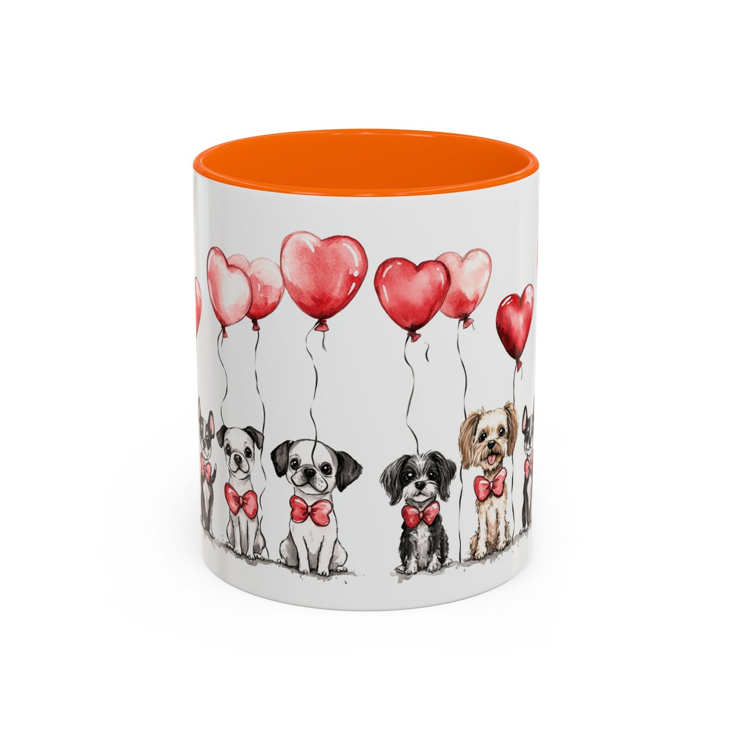 Coffee Mug - Puppy Love Valentine's Day, Cute Dogs and Heart Balloons, 11oz and 15oz, Ceramic