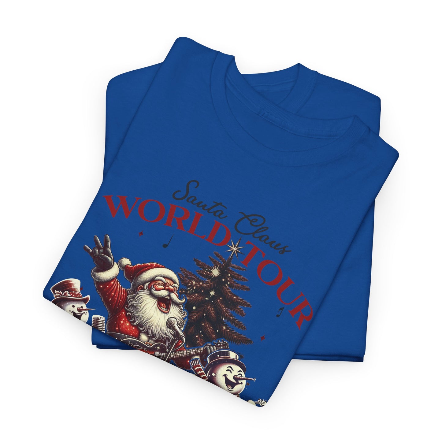 Santa Rocking around the Christmas Tree Unisex Heavy Cotton T-shirt - size S - 5X