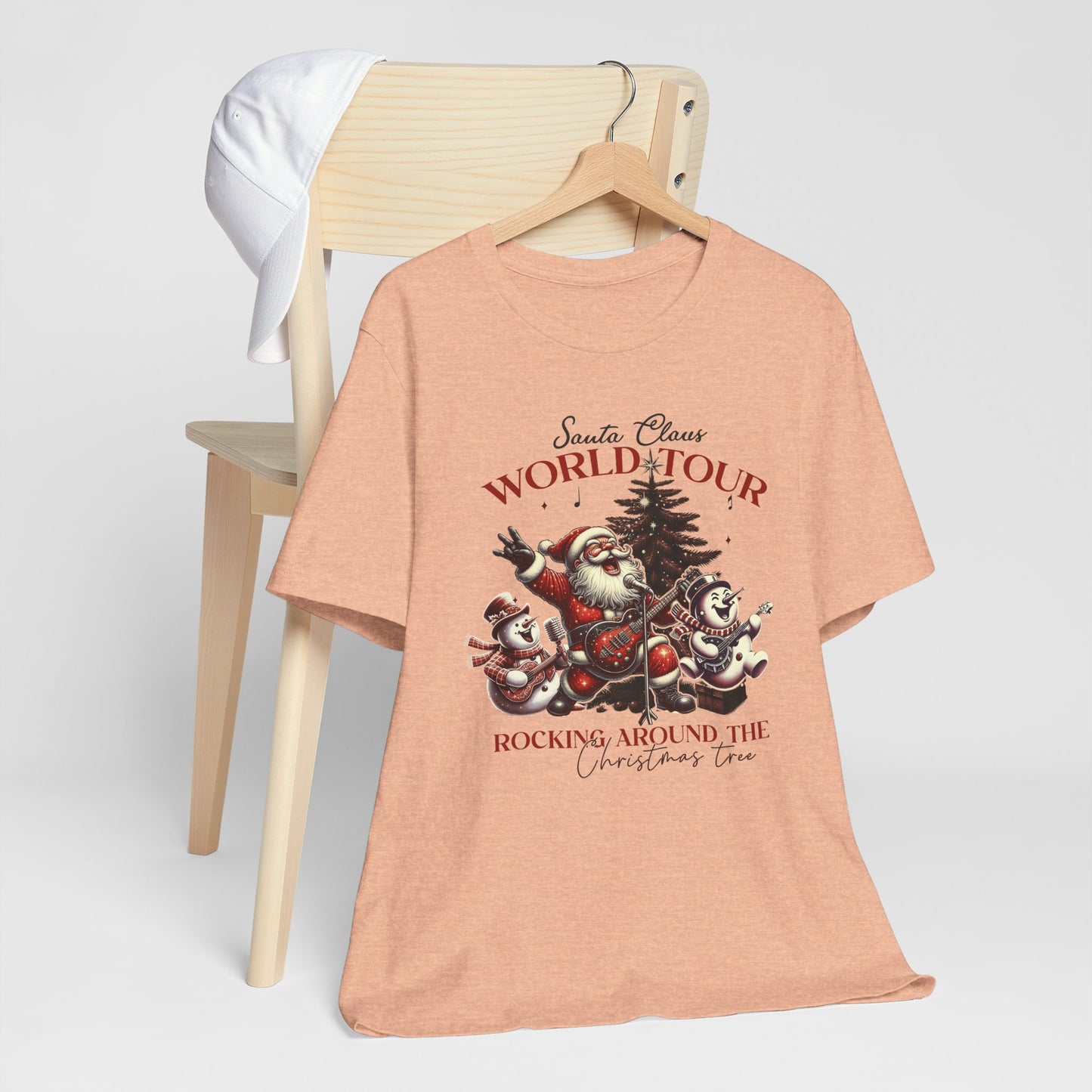 Santa Rocking Around the Christmas Tree Unisex Jersey Short Sleeve T-shirt - sizes S - 3X