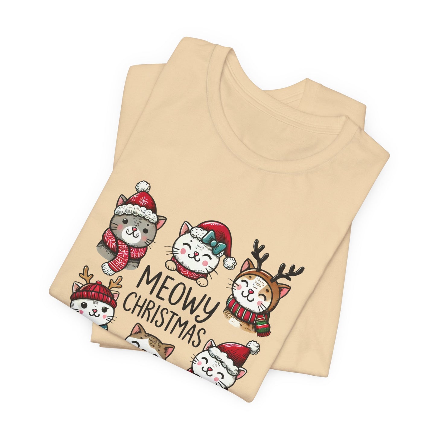 Meowy Christmas Unisex Jersey Short Sleeve Tee - size S - 3X