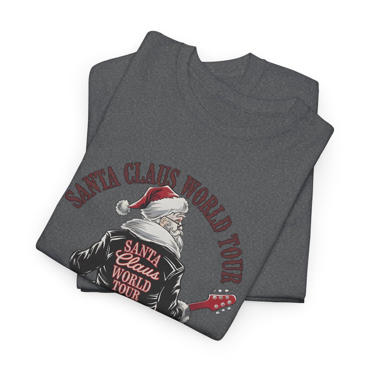 Santa Claus World Tour Unisex Heavy Cotton Tee - sizes S - 3X - Rocking around the Christmas Tree