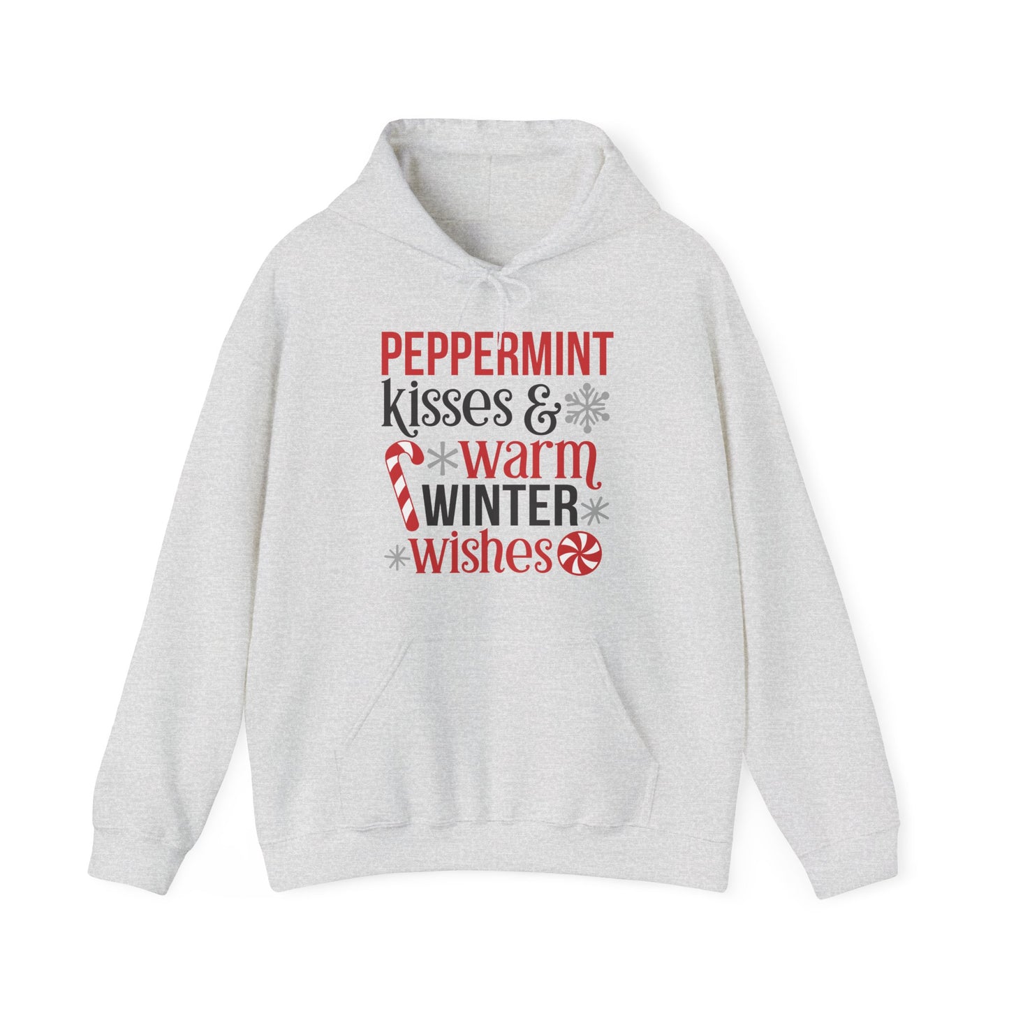 Peppermint Kisses and Warm Winter Wishes Unisex Heavy Blend™ Hooded Sweatshirt - sizes S - 3X