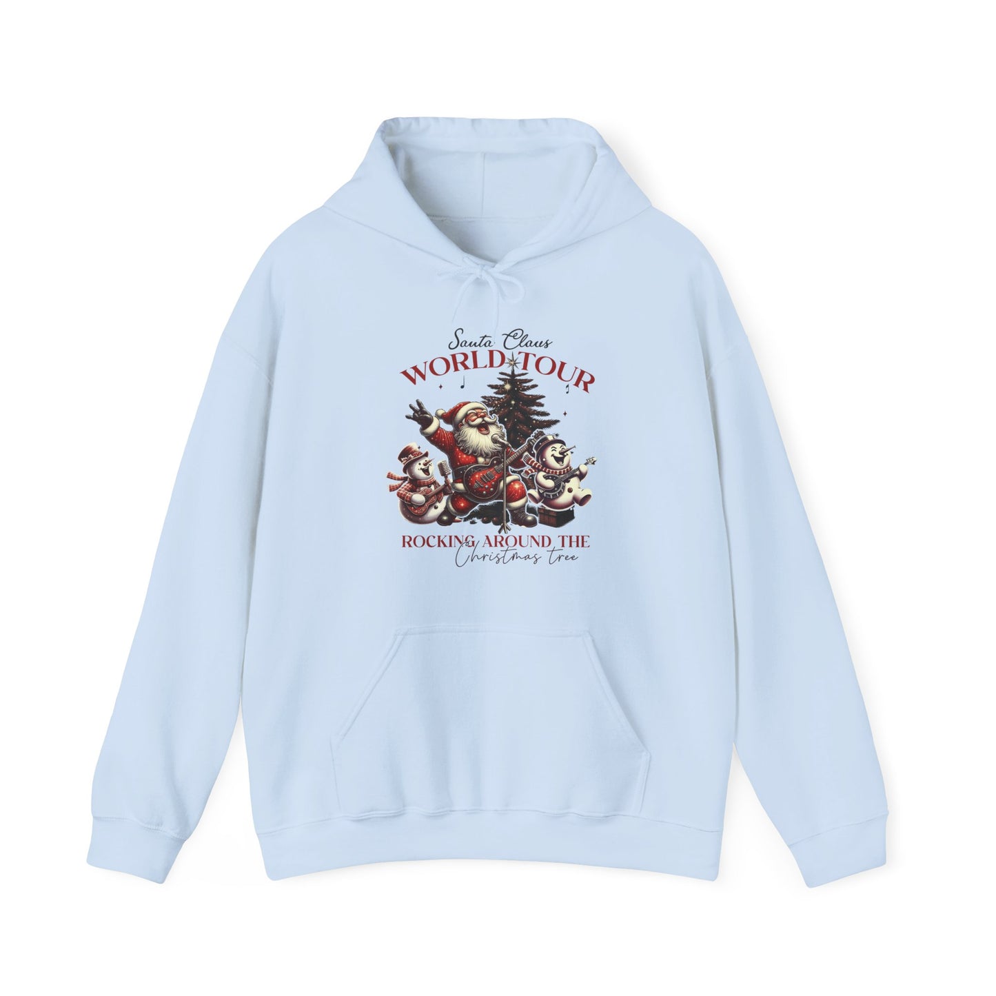 Santa Rocking Around the Christmas Tree Unisex Heavy Blend™ Hooded Sweatshirt - sizes S -3X
