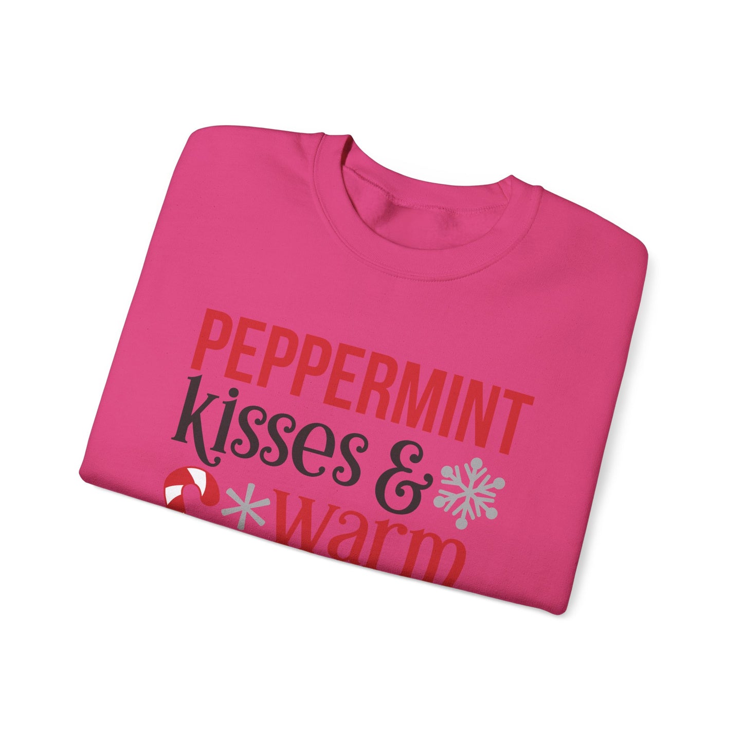 Peppermint Kisses and Warm Winter Wishes Unisex Heavy Blend™ Crewneck Sweatshirt - sizes S - 3X