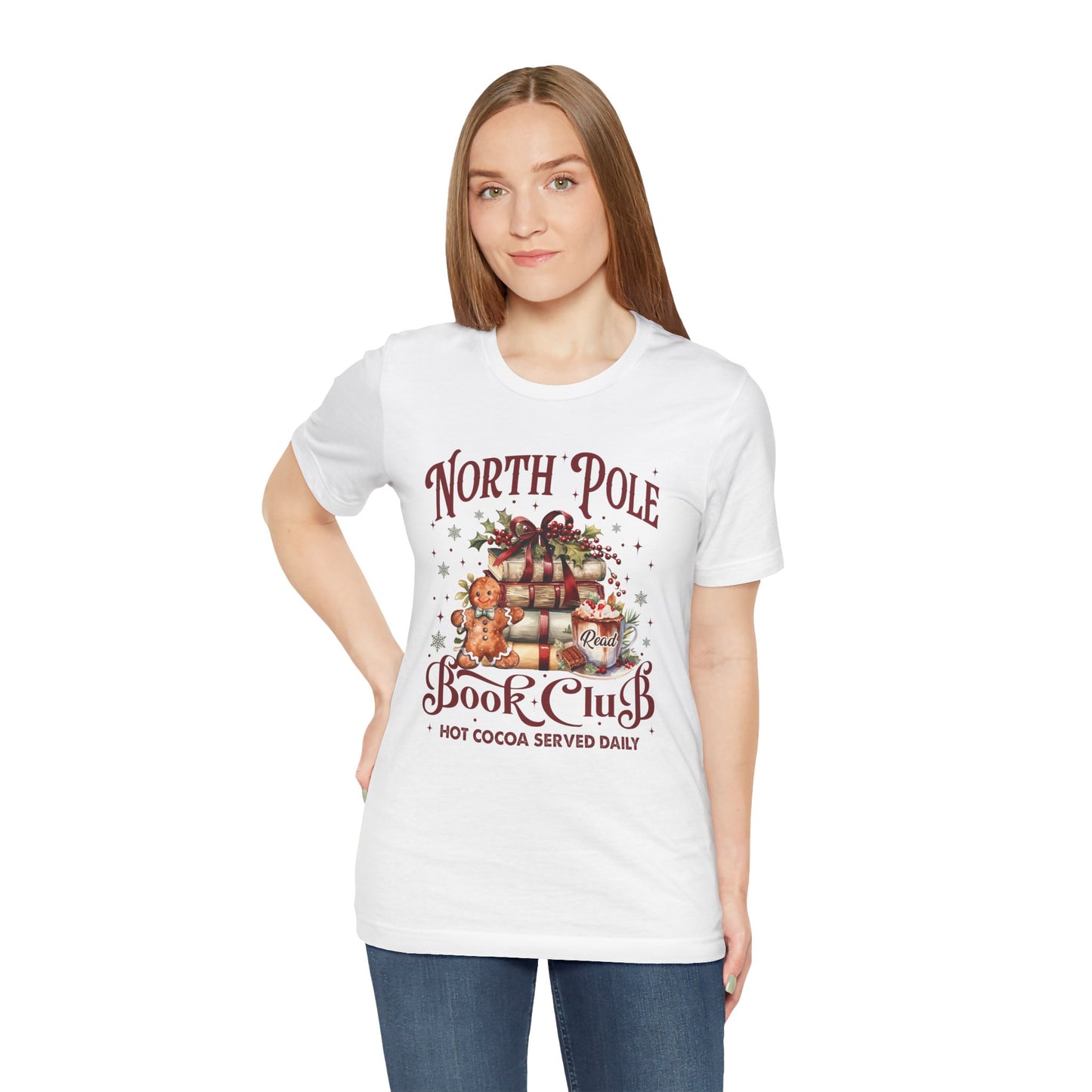 North Pole Book Club Unisex Jersey Short Sleeve Tee - size S - 3X