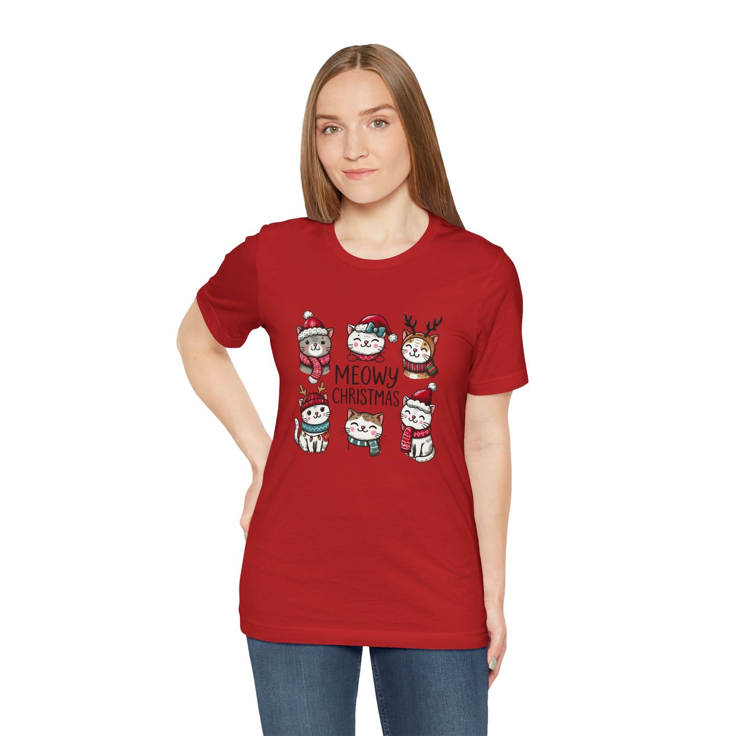 Meowy Christmas Unisex Jersey Short Sleeve Tee - size S - 3X