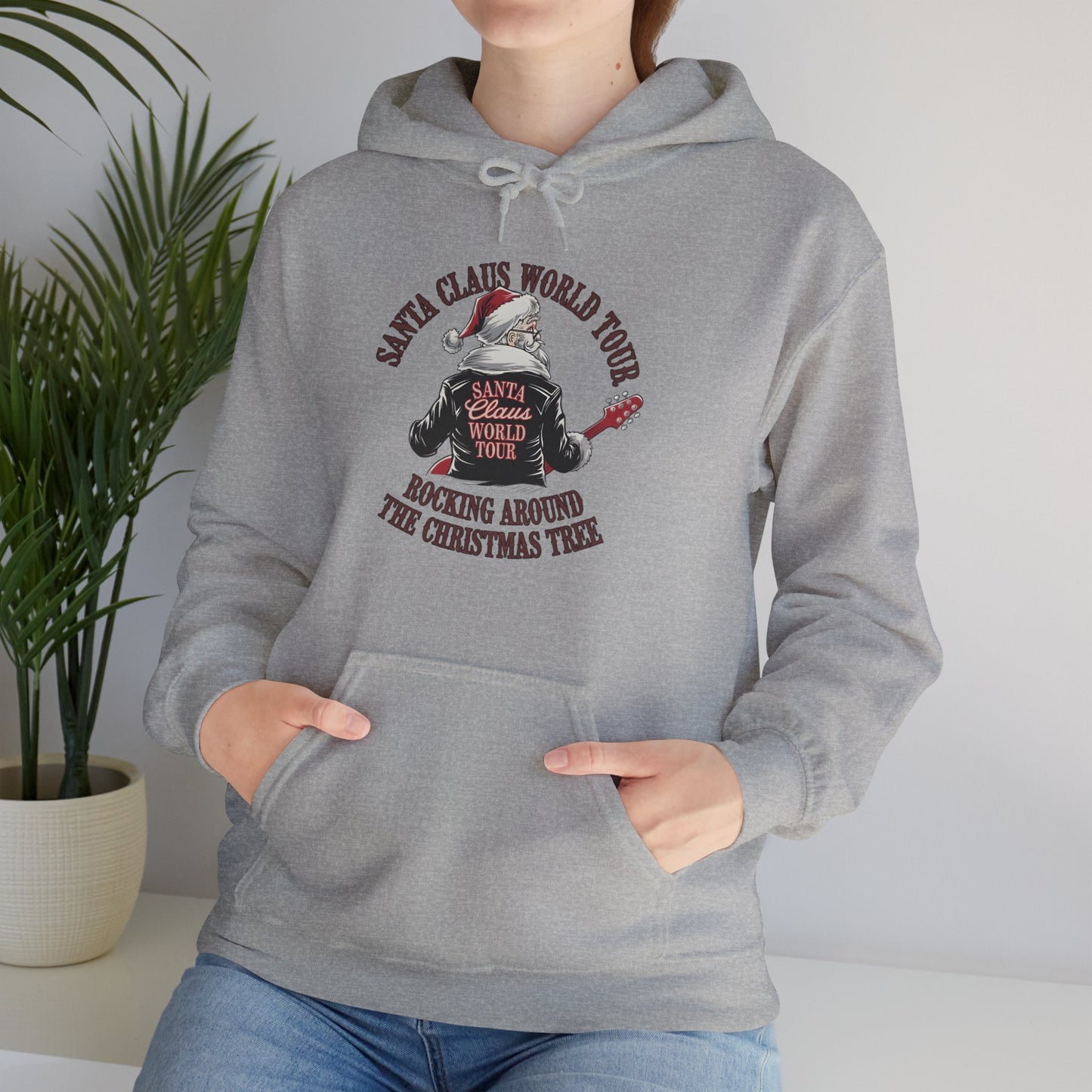 Santa Claus World Tour Heavy Blend Hooded Sweatshirt - Christmas Holiday Cozy Music - sizes S - 5X