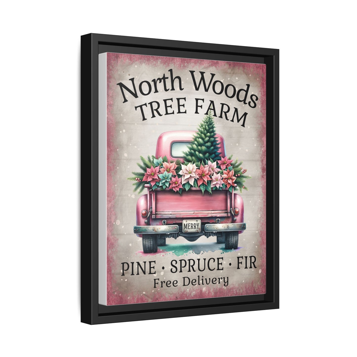 North Woods Tree Farm Matte Canvas, Framed (Multi-color)