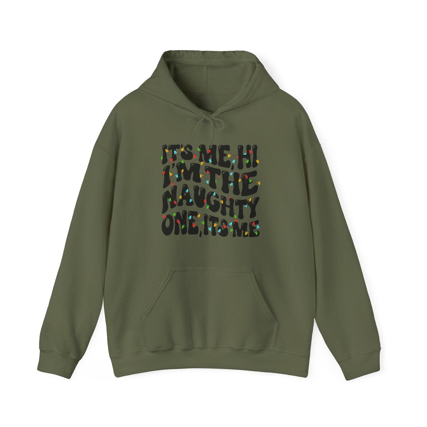 It's me, Hi, I'm the Naughty One Christmas Unisex Hoodie - Holiday Fun Cozy Sweatshirt - size X-5X