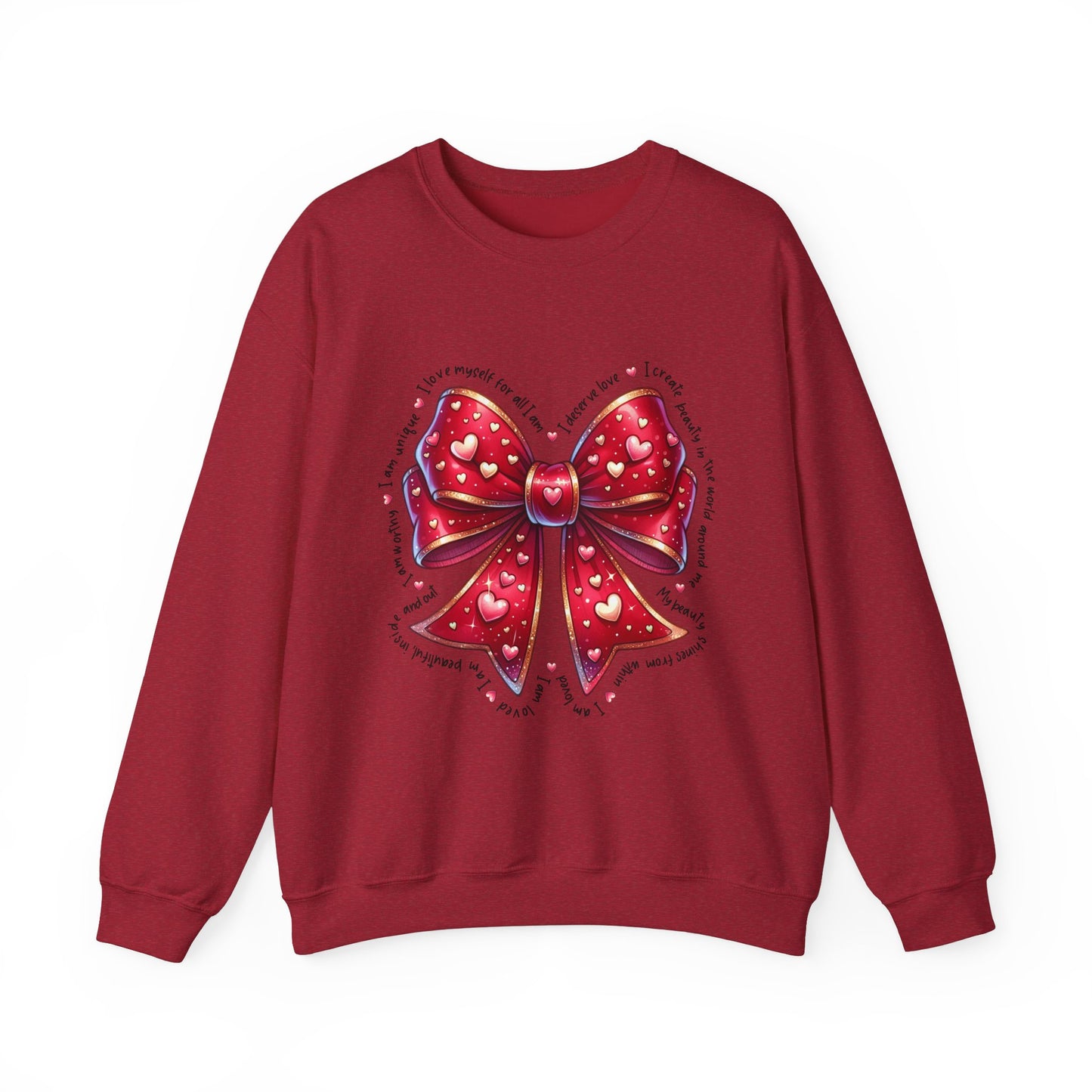 Red Bow Crewneck Sweatshirt - Valentine's Day Gift