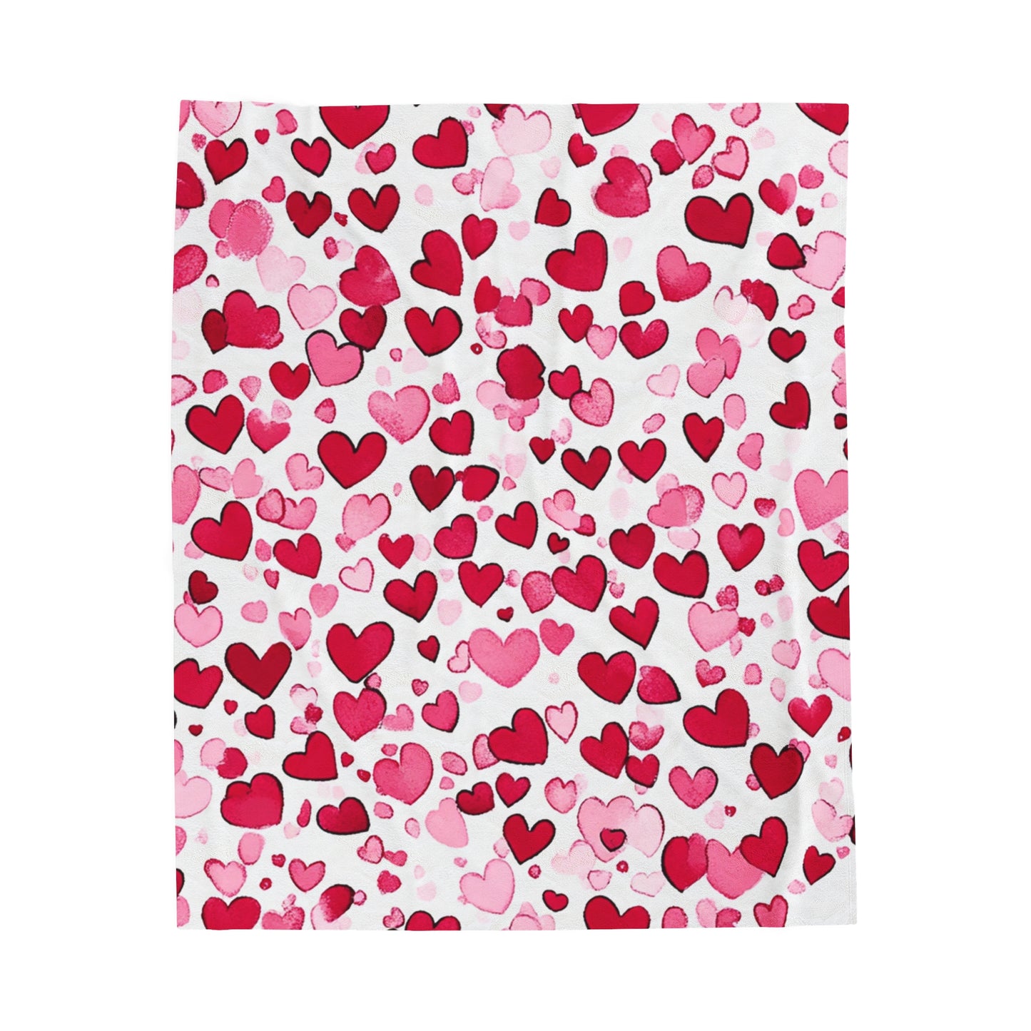 Hearts Pattern Velveteen Plush Blanket - 3 sizes