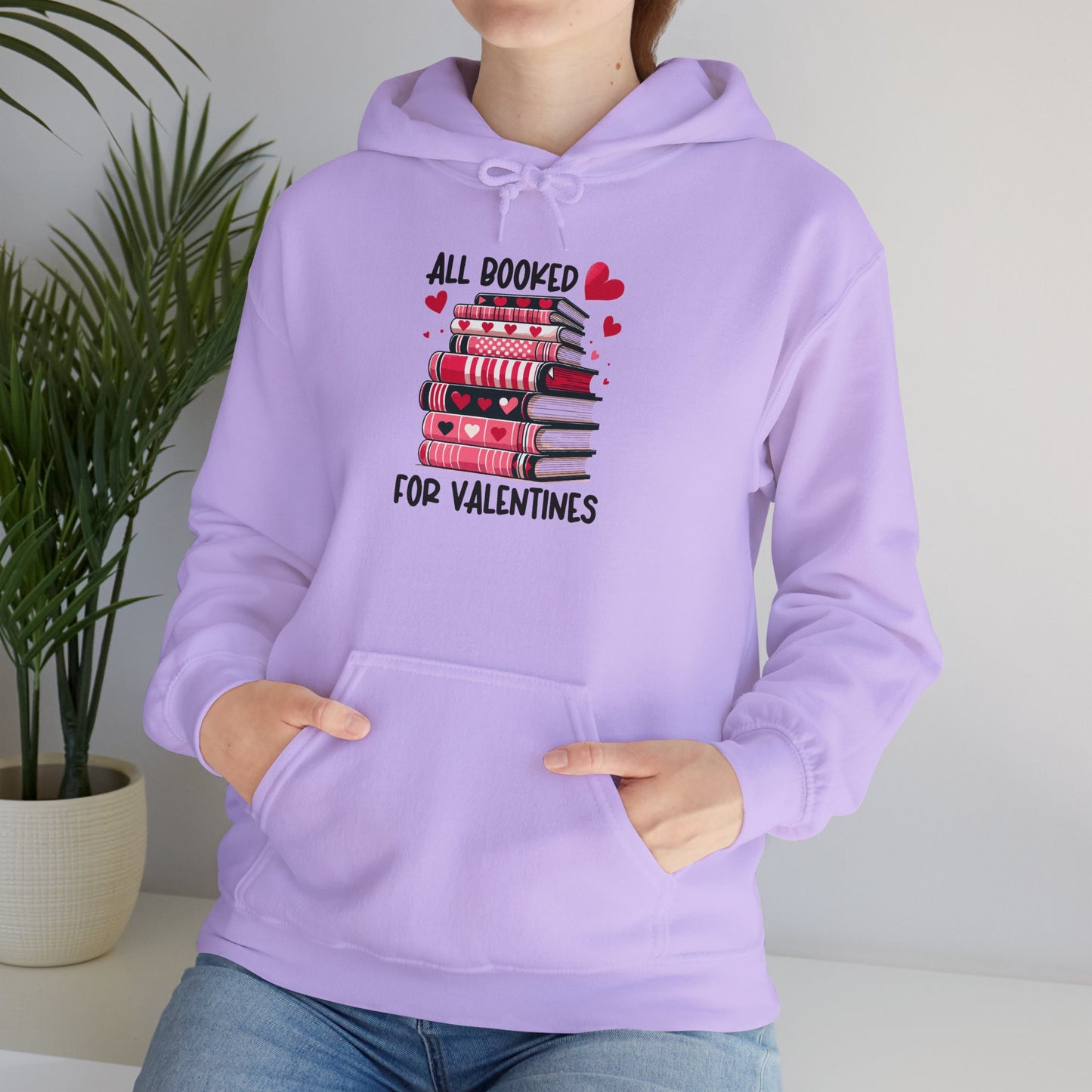 Valentine's Day All Booked Unisex Hooded Sweatshirt - sizes s - 5X