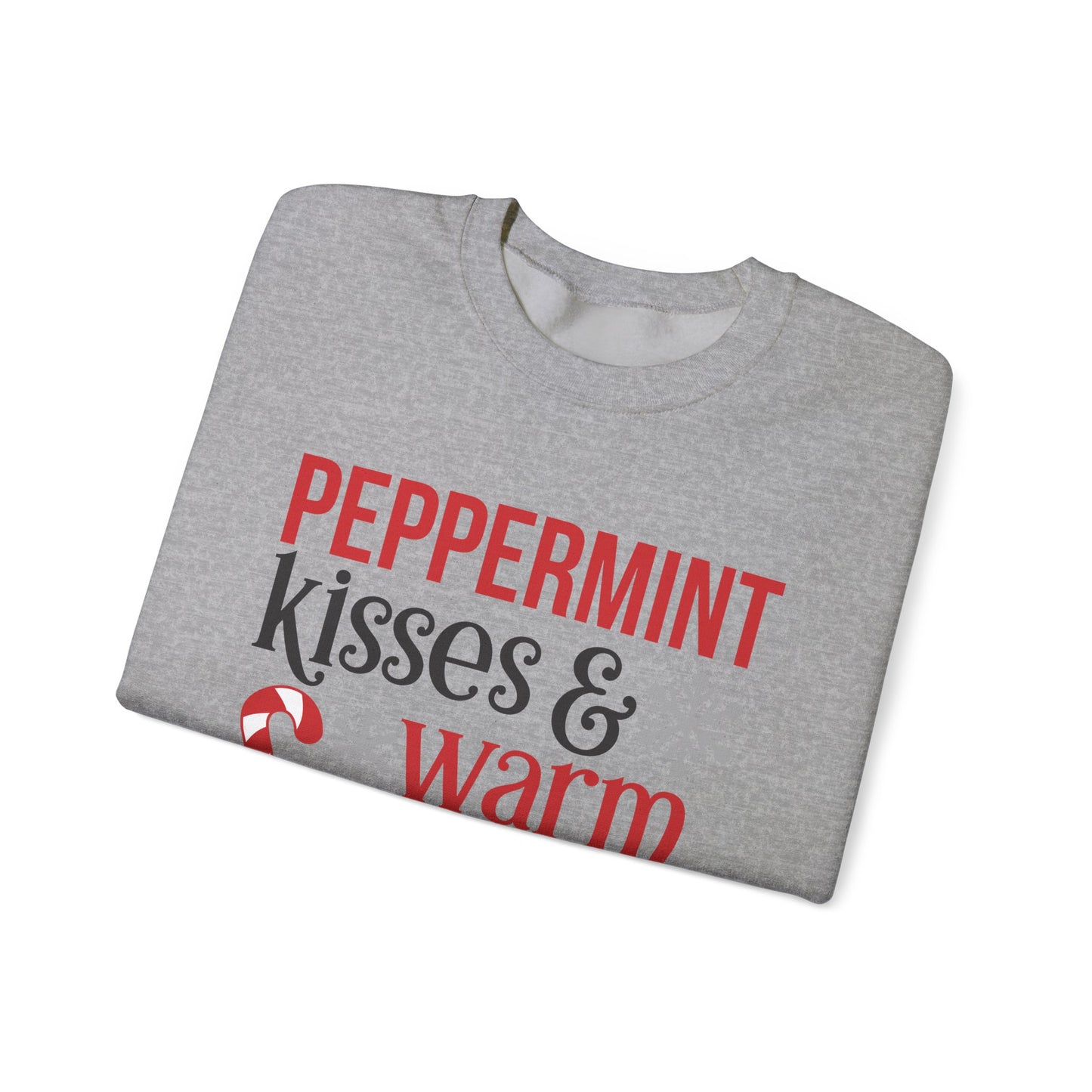 Peppermint Kisses and Warm Winter Wishes Unisex Heavy Blend™ Crewneck Sweatshirt - sizes S - 3X