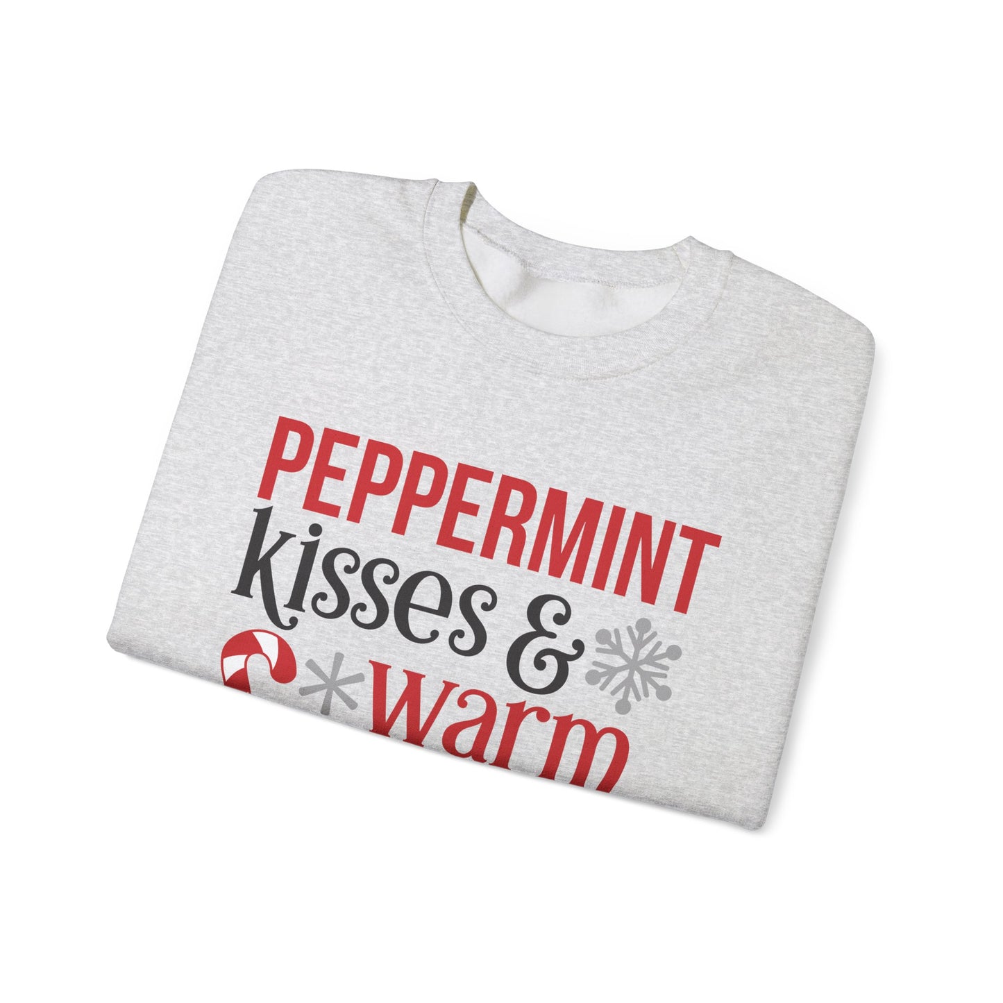 Peppermint Kisses and Warm Winter Wishes Unisex Heavy Blend™ Crewneck Sweatshirt - sizes S - 3X
