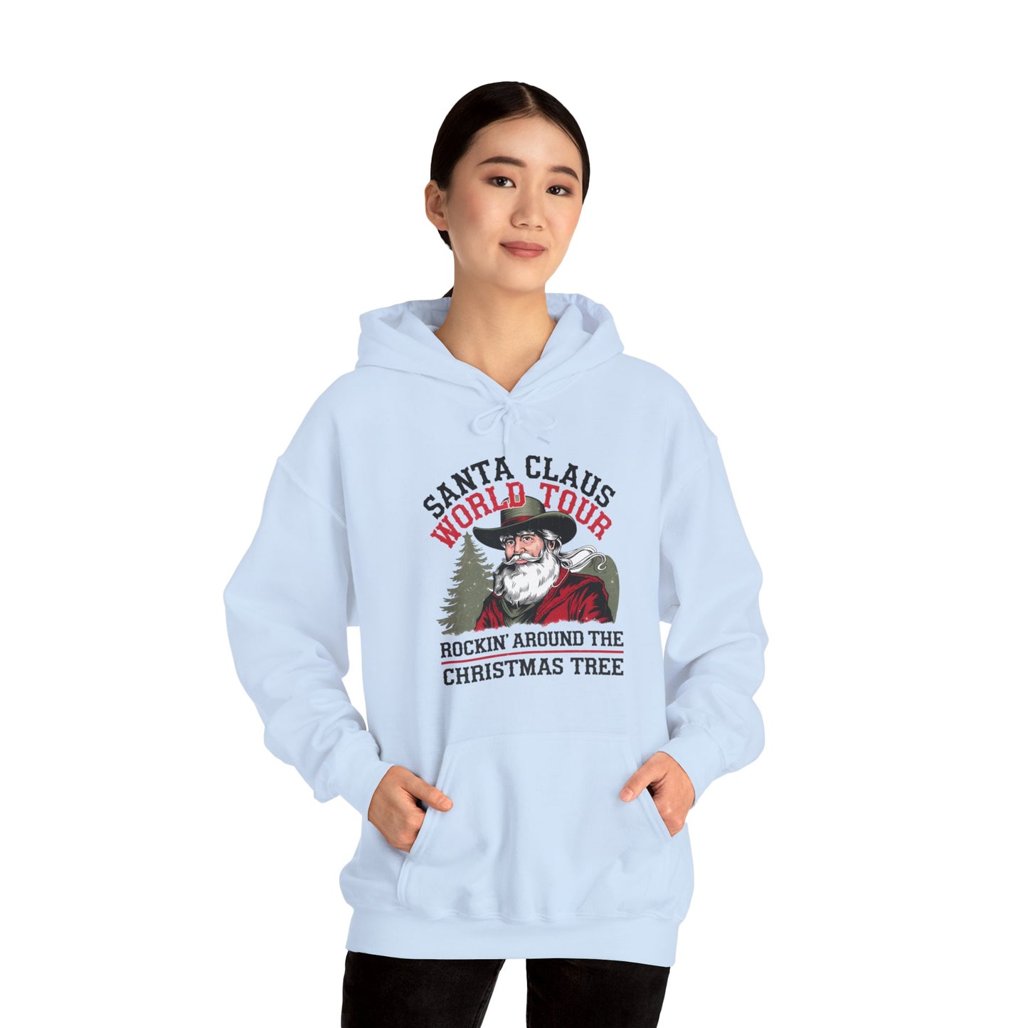 Santa Claus World Tour Unisex Heavy Blend™ Hooded Sweatshirt - sizes S - 3X - Rocking Around the Christmas Tree