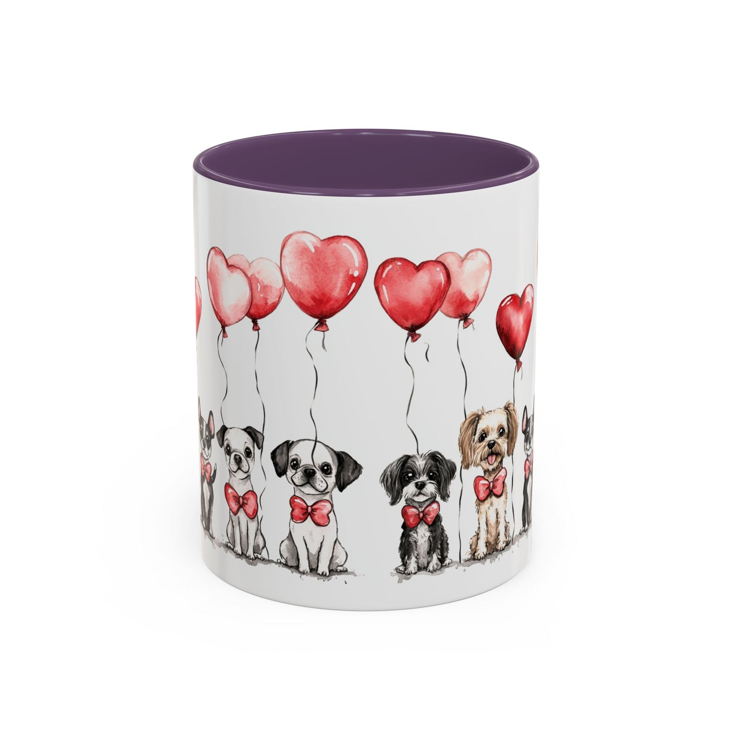 Coffee Mug - Puppy Love Valentine's Day, Cute Dogs and Heart Balloons, 11oz and 15oz, Ceramic