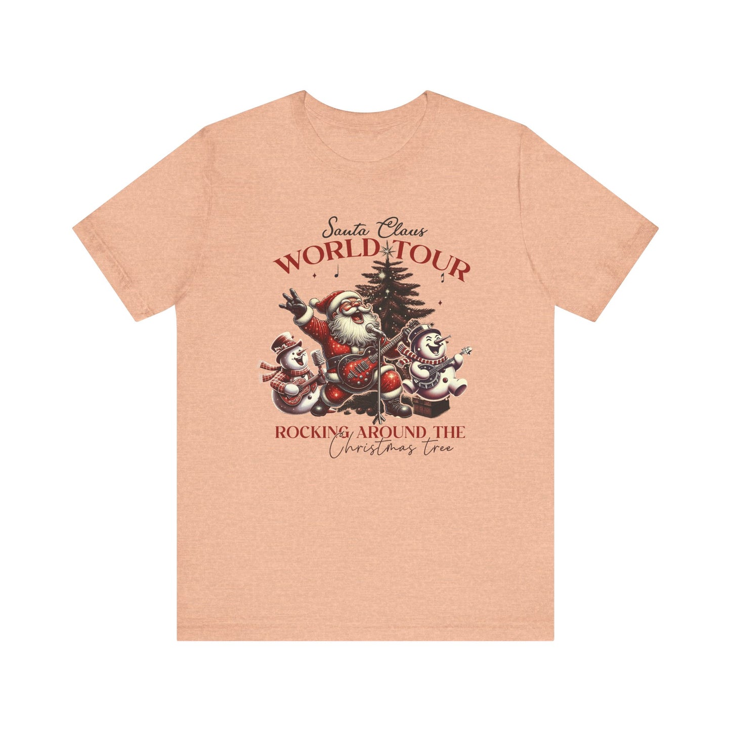 Santa Rocking Around the Christmas Tree Unisex Jersey Short Sleeve T-shirt - sizes S - 3X