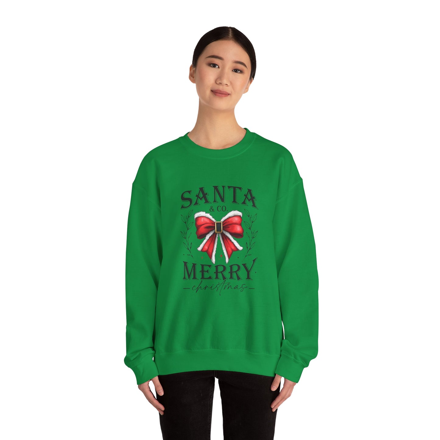 Merry Christmas Bow Sweatshirt - Unisex Heavy Blend Crewneck Sweatshirt - sizes S - 5X