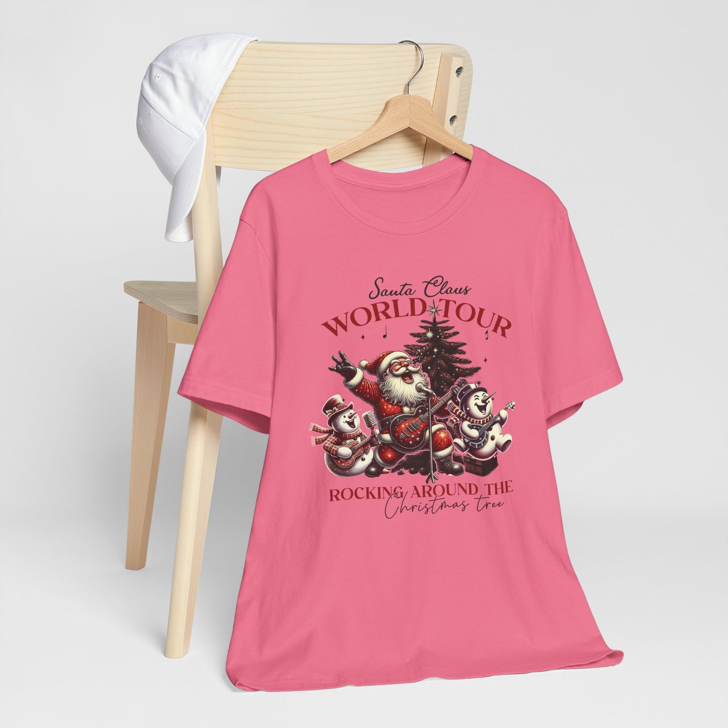 Santa Rocking Around the Christmas Tree Unisex Jersey Short Sleeve T-shirt - sizes S - 3X