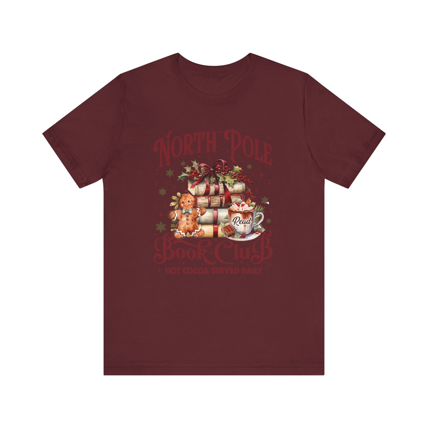 North Pole Book Club Unisex Jersey Short Sleeve Tee - size S - 3X