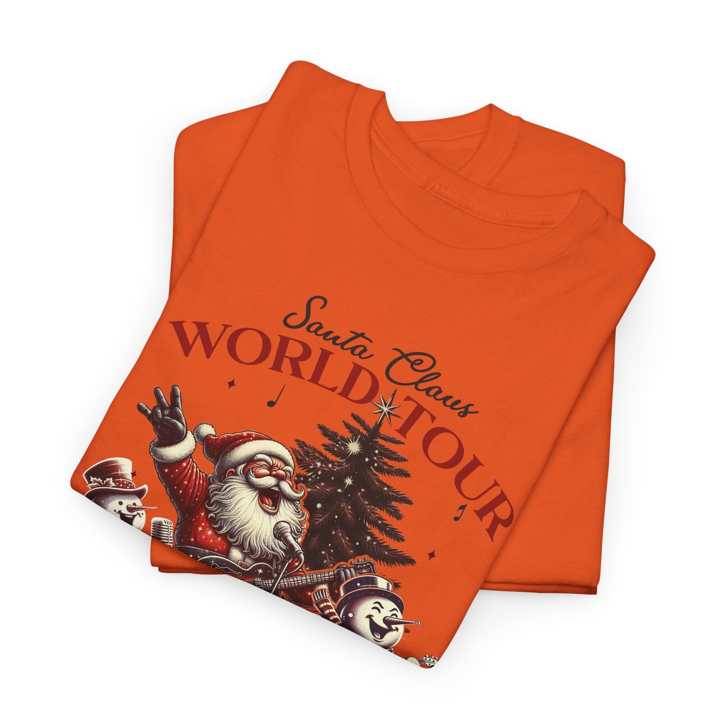 Santa Rocking around the Christmas Tree Unisex Heavy Cotton T-shirt - size S - 5X