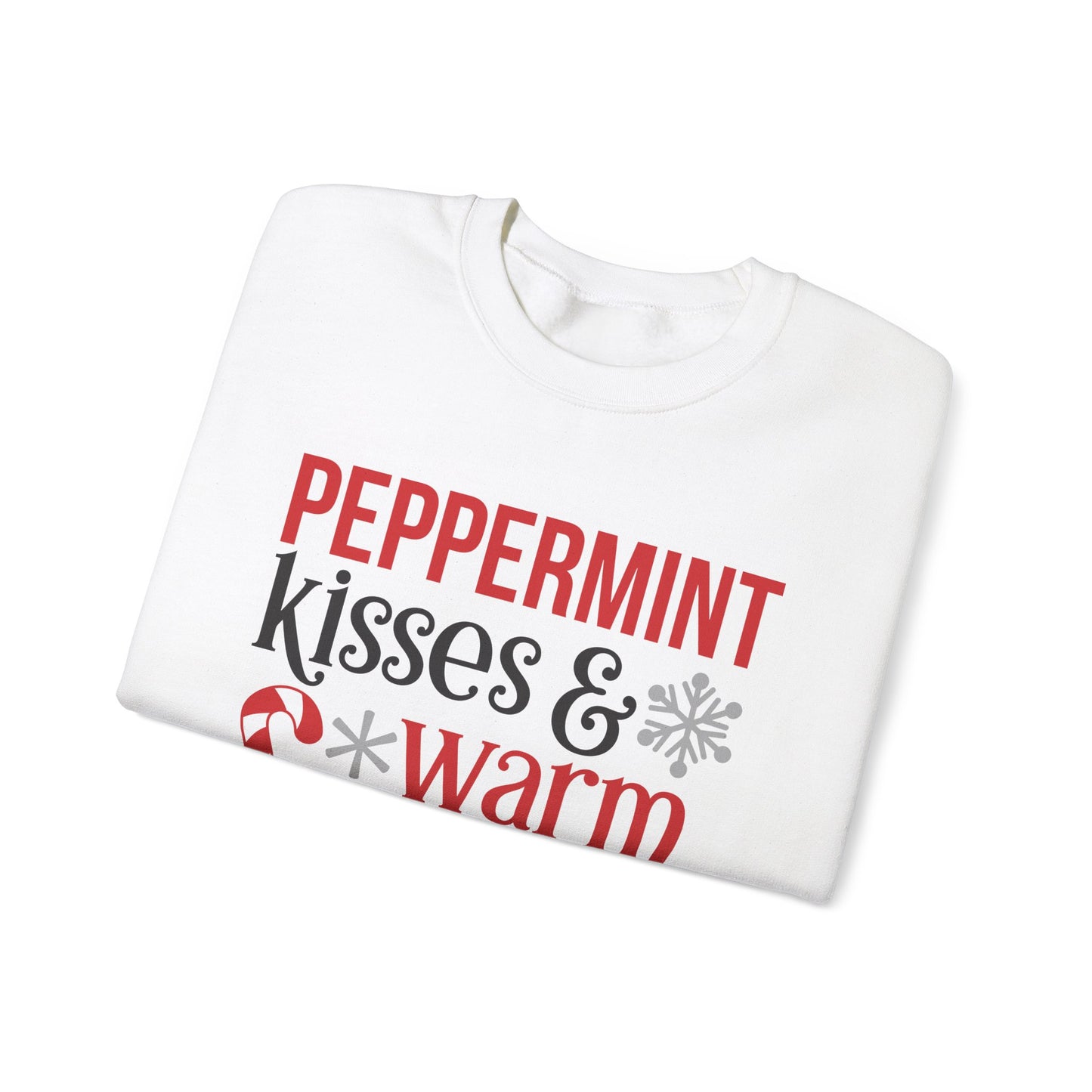 Peppermint Kisses and Warm Winter Wishes Unisex Heavy Blend™ Crewneck Sweatshirt - sizes S - 3X
