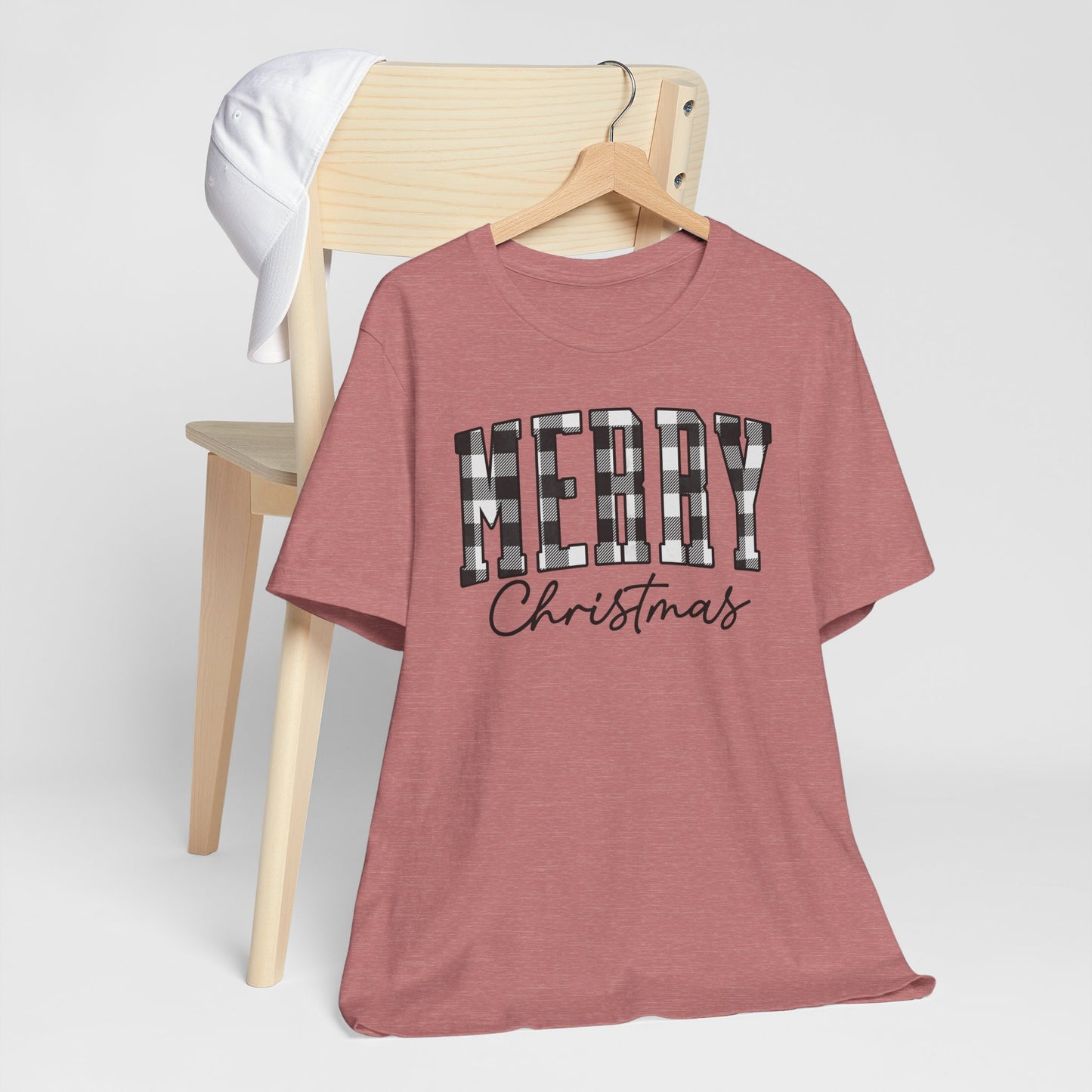 Buffalo plaid Merry Christmas Unisex Jersey Short Sleeve Tee - sizes S - 3X