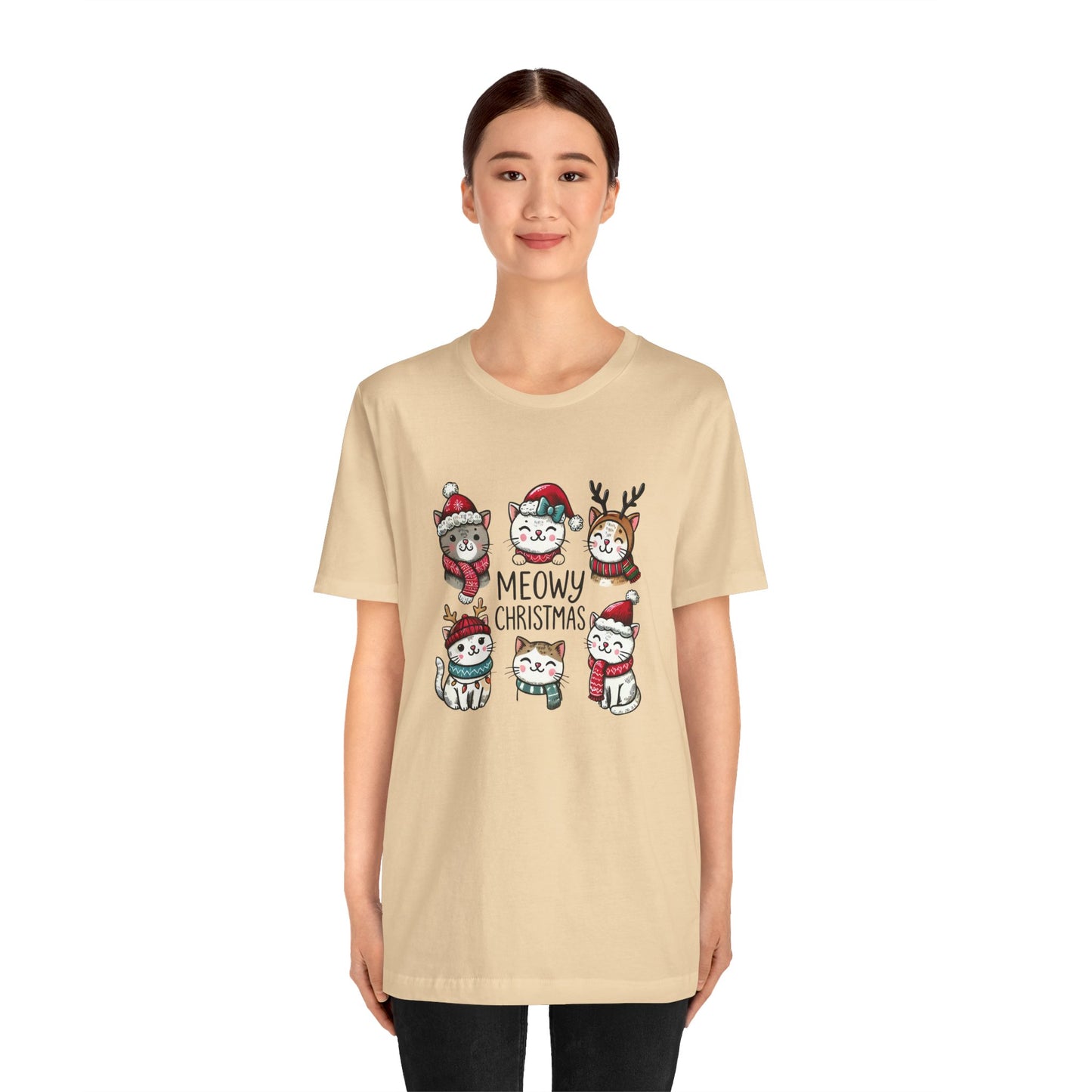 Meowy Christmas Unisex Jersey Short Sleeve Tee - size S - 3X
