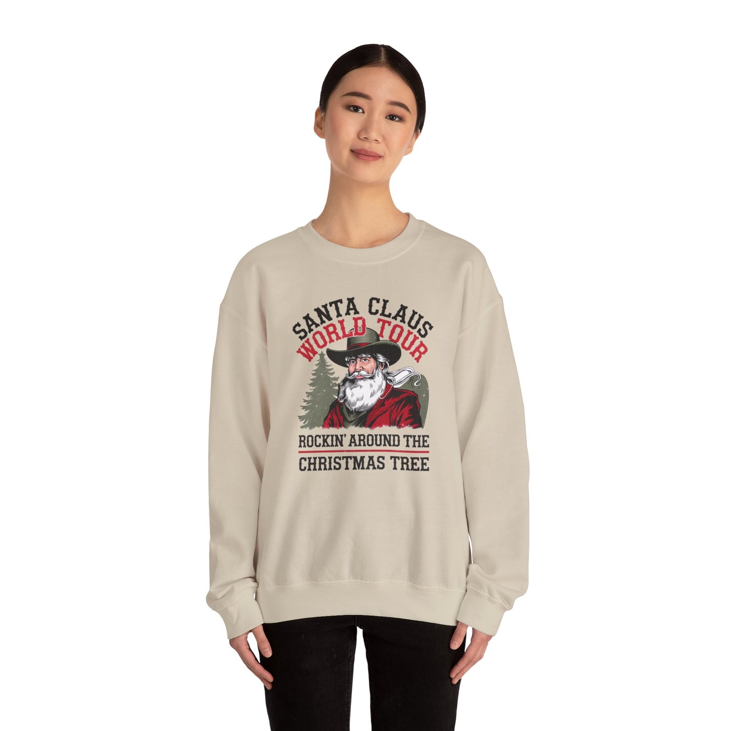 Santa Claus World Tour Unisex Heavy Blend™ Crewneck Sweatshirt - sizes S - 3X - Rocking around the Christmas Tree