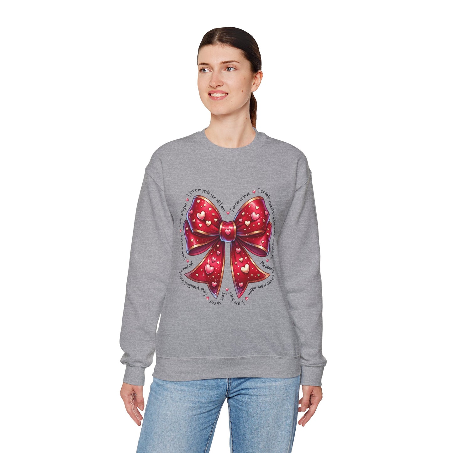 Red Bow Crewneck Sweatshirt - Valentine's Day Gift