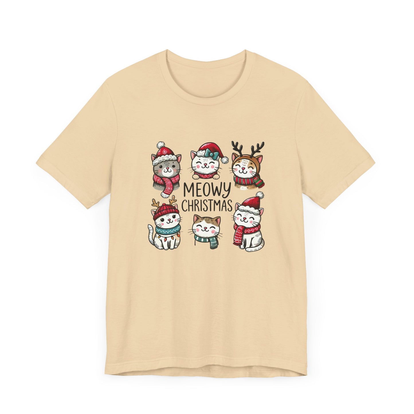 Meowy Christmas Unisex Jersey Short Sleeve Tee - size S - 3X
