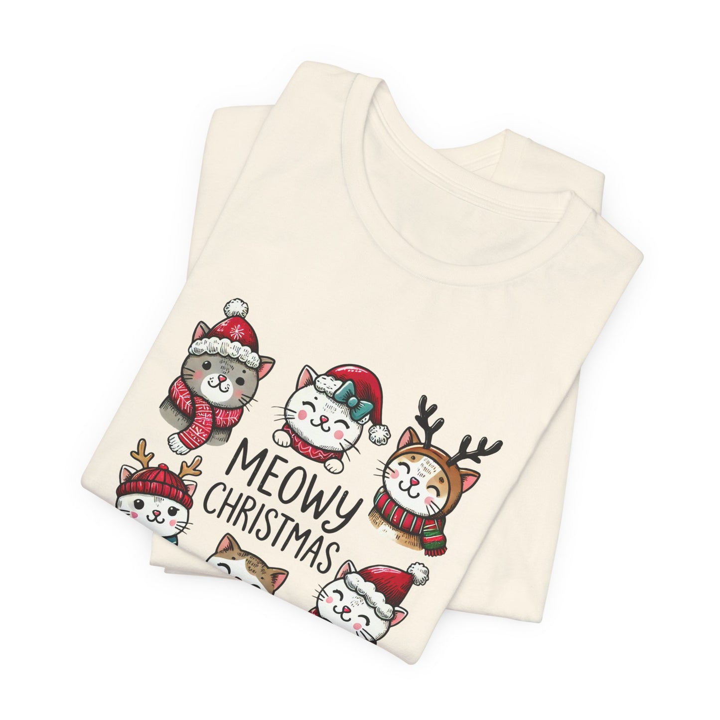Meowy Christmas Unisex Jersey Short Sleeve Tee - size S - 3X