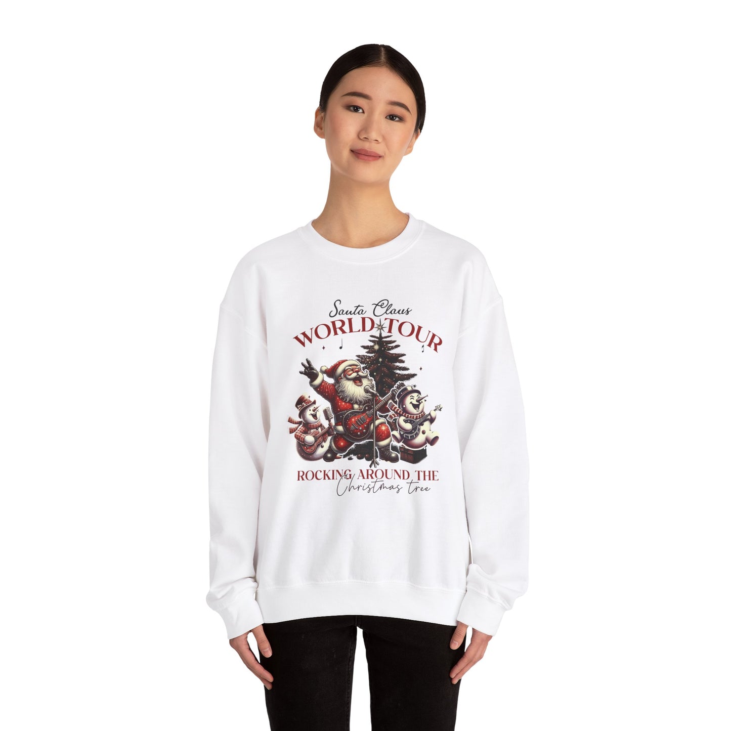 Santa Rocking Around the Christmas Tree Unisex Heavy Blend™ Crewneck Sweatshirt - Size S - 5X