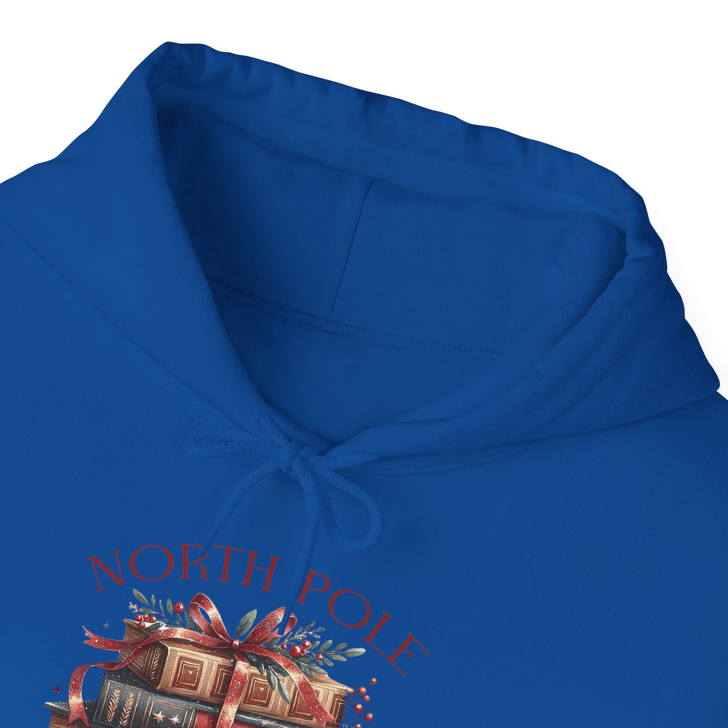 North Pole Book Club Heavy Blend Hoodie - Christmas Book Lover Festive Sweatshirt - sizes S - 5X