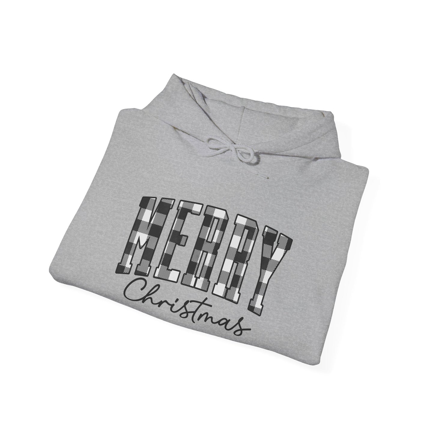 Buffalo Plaid Merry Christmas Unisex Heavy Blend™ Hooded Sweatshirt - size S - 3X