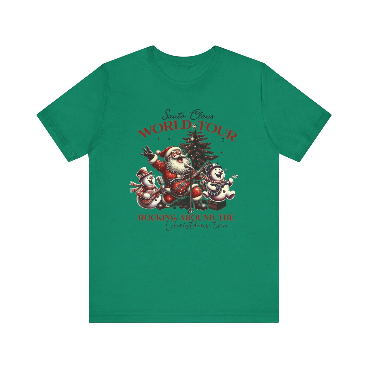 Santa Rocking Around the Christmas Tree Unisex Jersey Short Sleeve T-shirt - sizes S - 3X