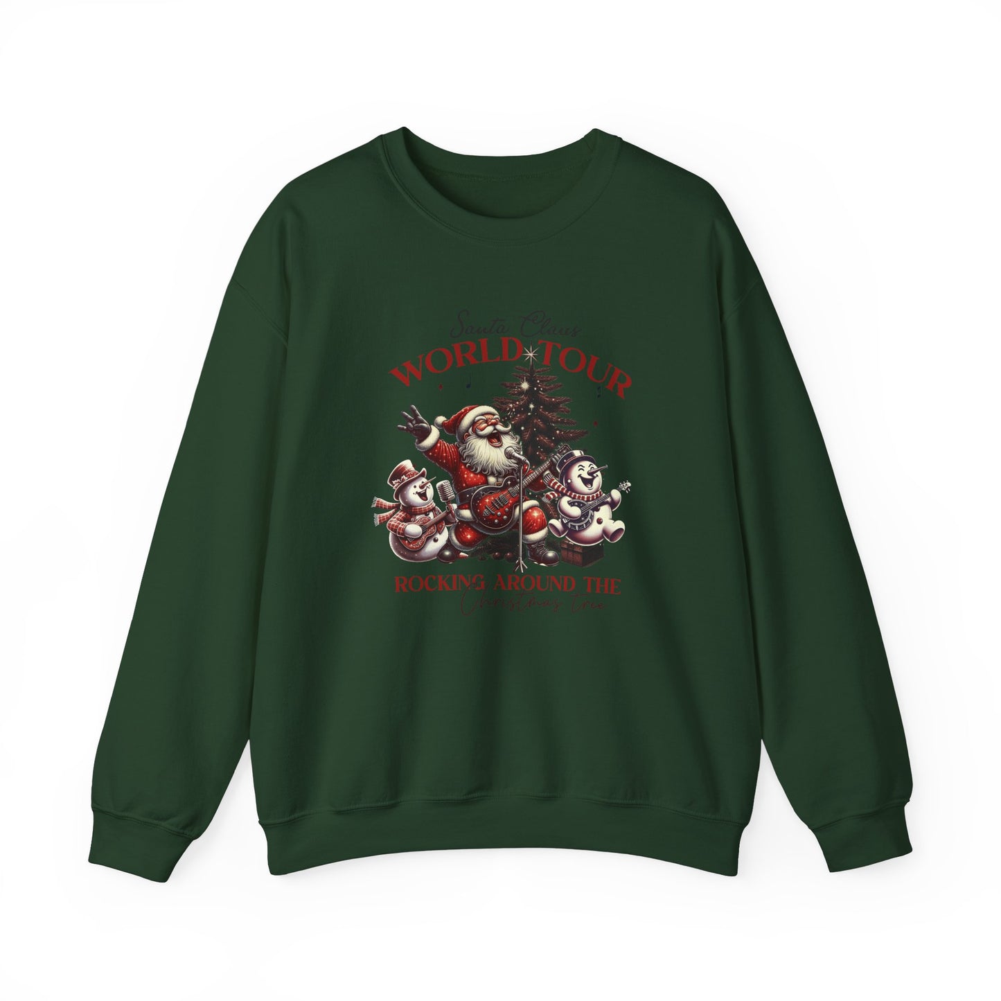 Santa Rocking Around the Christmas Tree Unisex Heavy Blend™ Crewneck Sweatshirt - size S - 3X