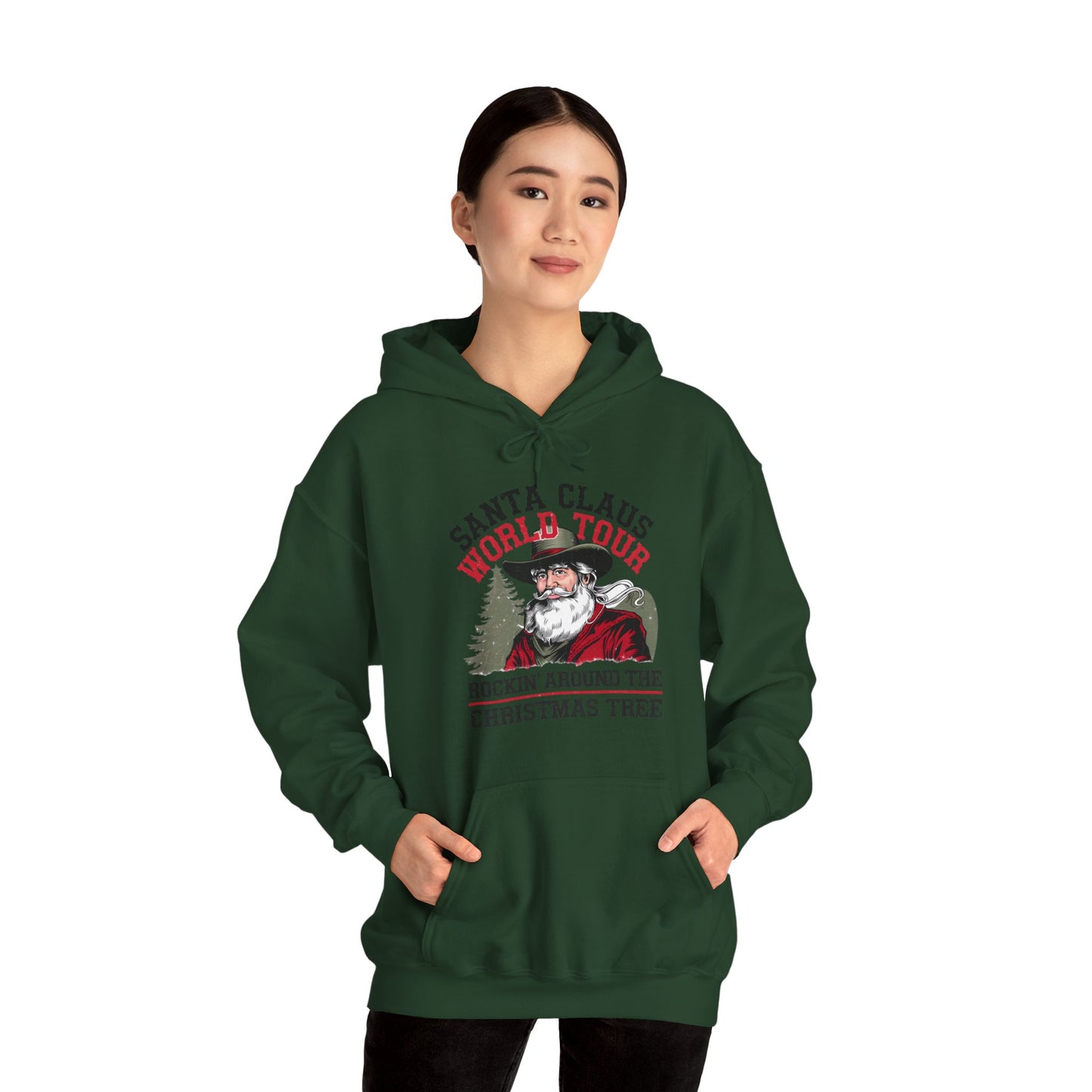 Santa Claus World Tour Unisex Heavy Blend™ Hooded Sweatshirt - sizes S - 3X - Rocking Around the Christmas Tree