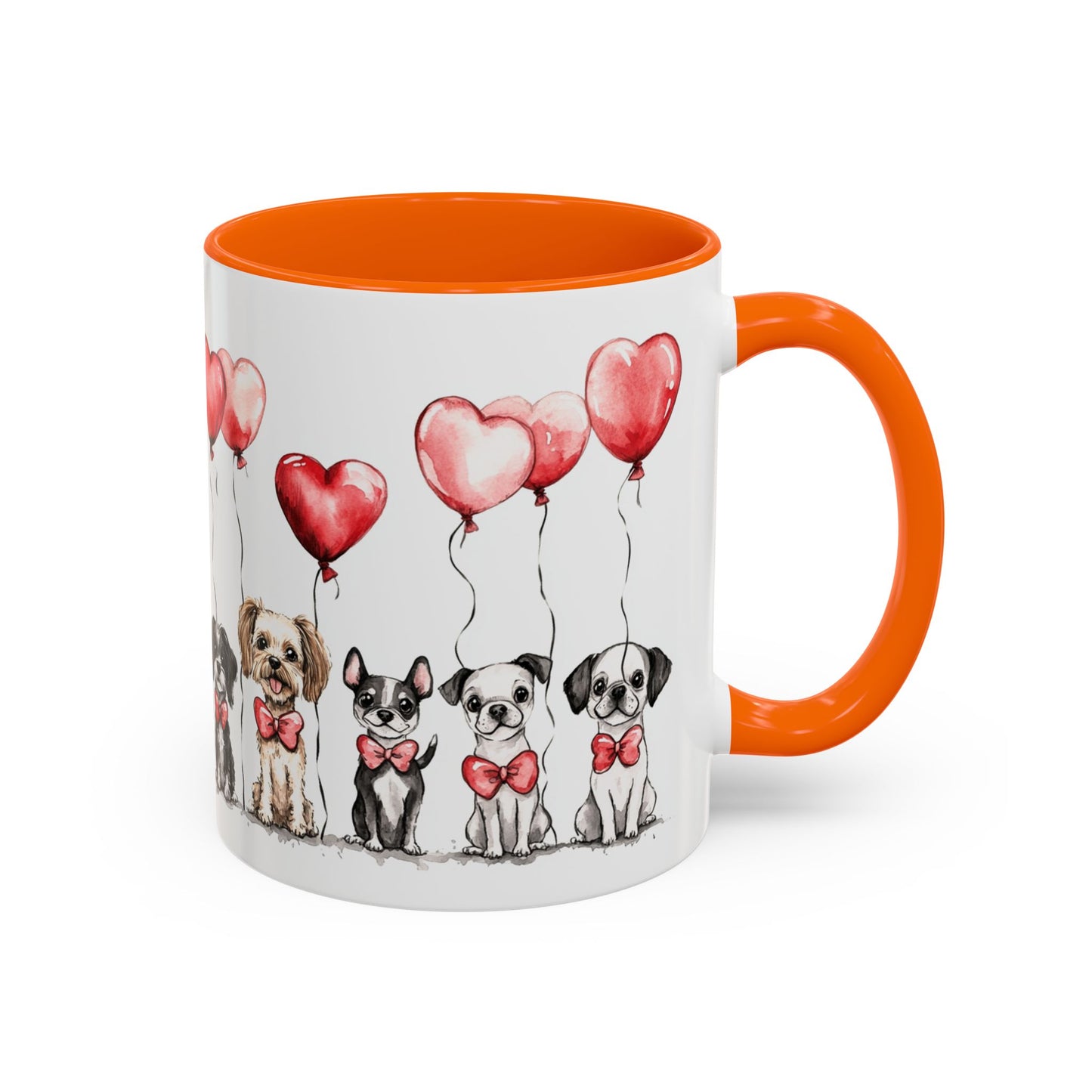 Coffee Mug - Puppy Love Valentine's Day, Cute Dogs and Heart Balloons, 11oz and 15oz, Ceramic