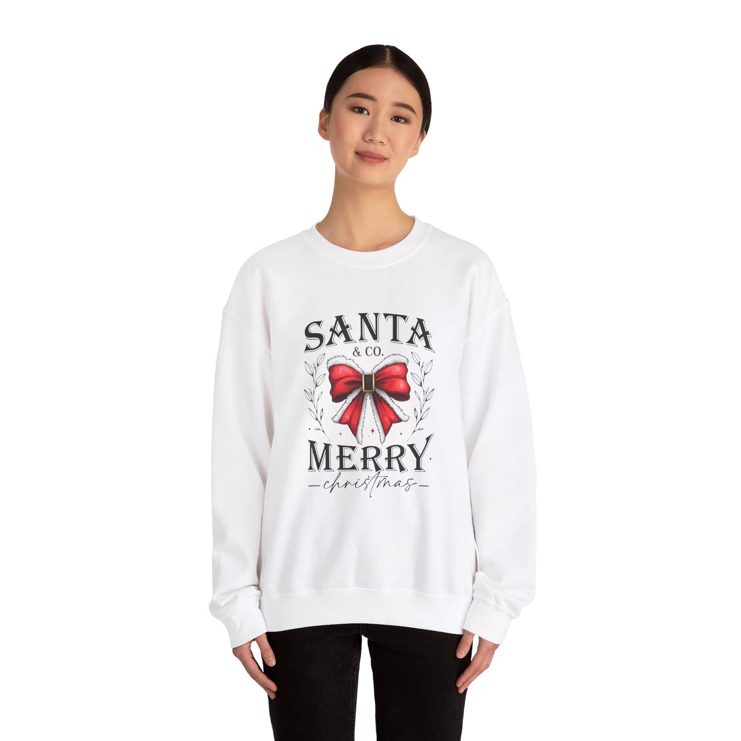 Merry Christmas Bow Sweatshirt - Unisex Heavy Blend Crewneck Sweatshirt - sizes S - 5X