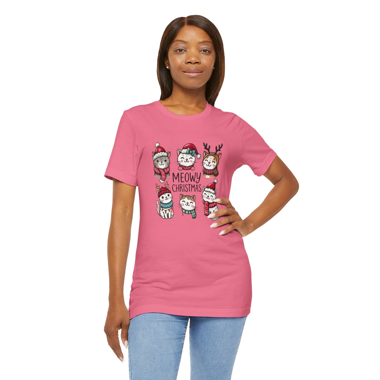 Meowy Christmas Unisex Jersey Short Sleeve Tee - size S - 3X